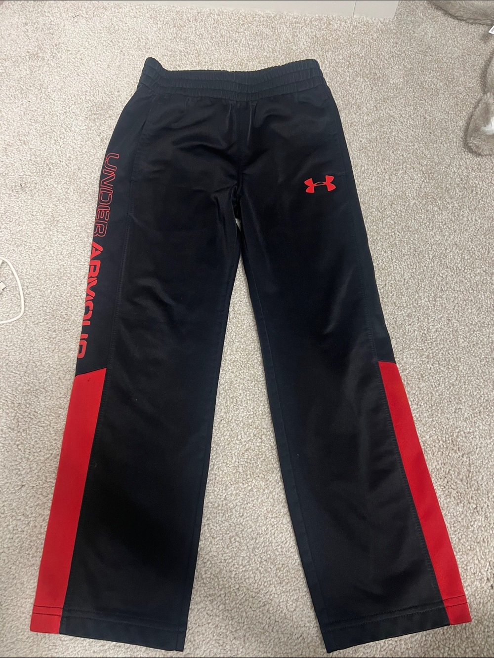 Under Armour Black and Red Boys' Athletic Joggers